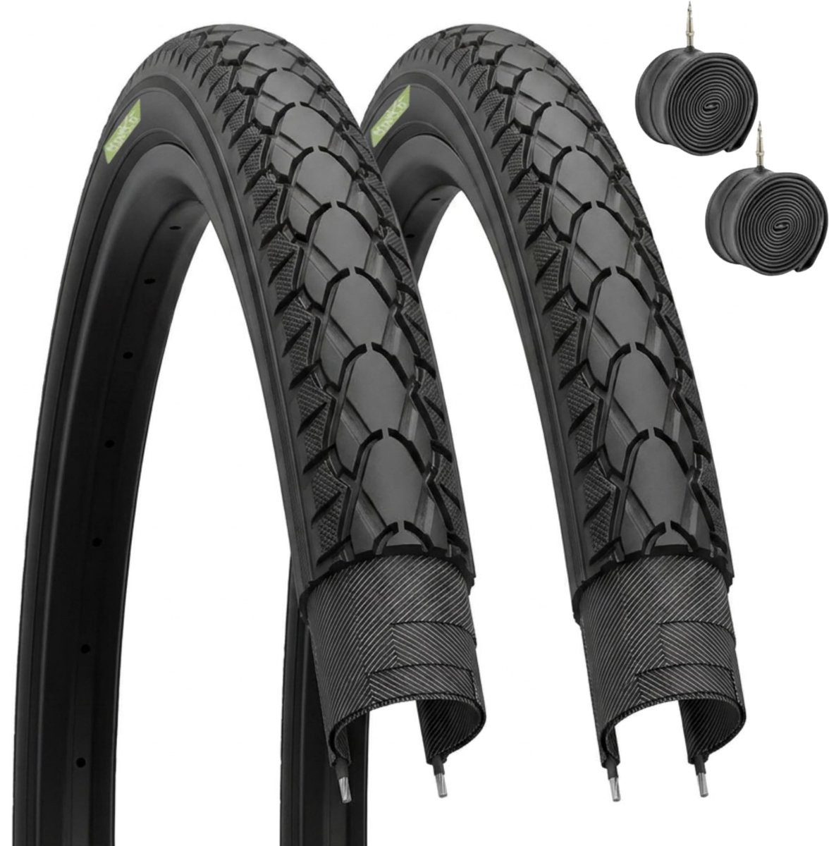 Set van 2 zwarte fietsbanden 28 x 1 1/2 - Inclusief binnenbanden
