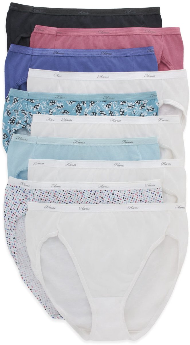 Dames Hi-Cut Katoenen Ondergoed - 10-Pack Assorted