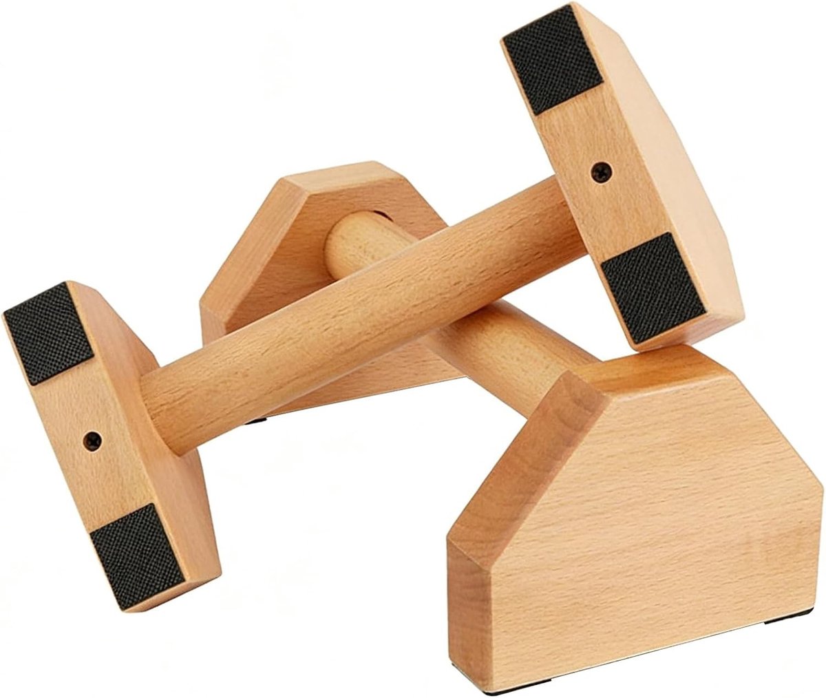Ergonomische houten push-up bars van 25 cm, antislip handvatten voor thuisfitness, calisthenics en bovenlichaamstraining