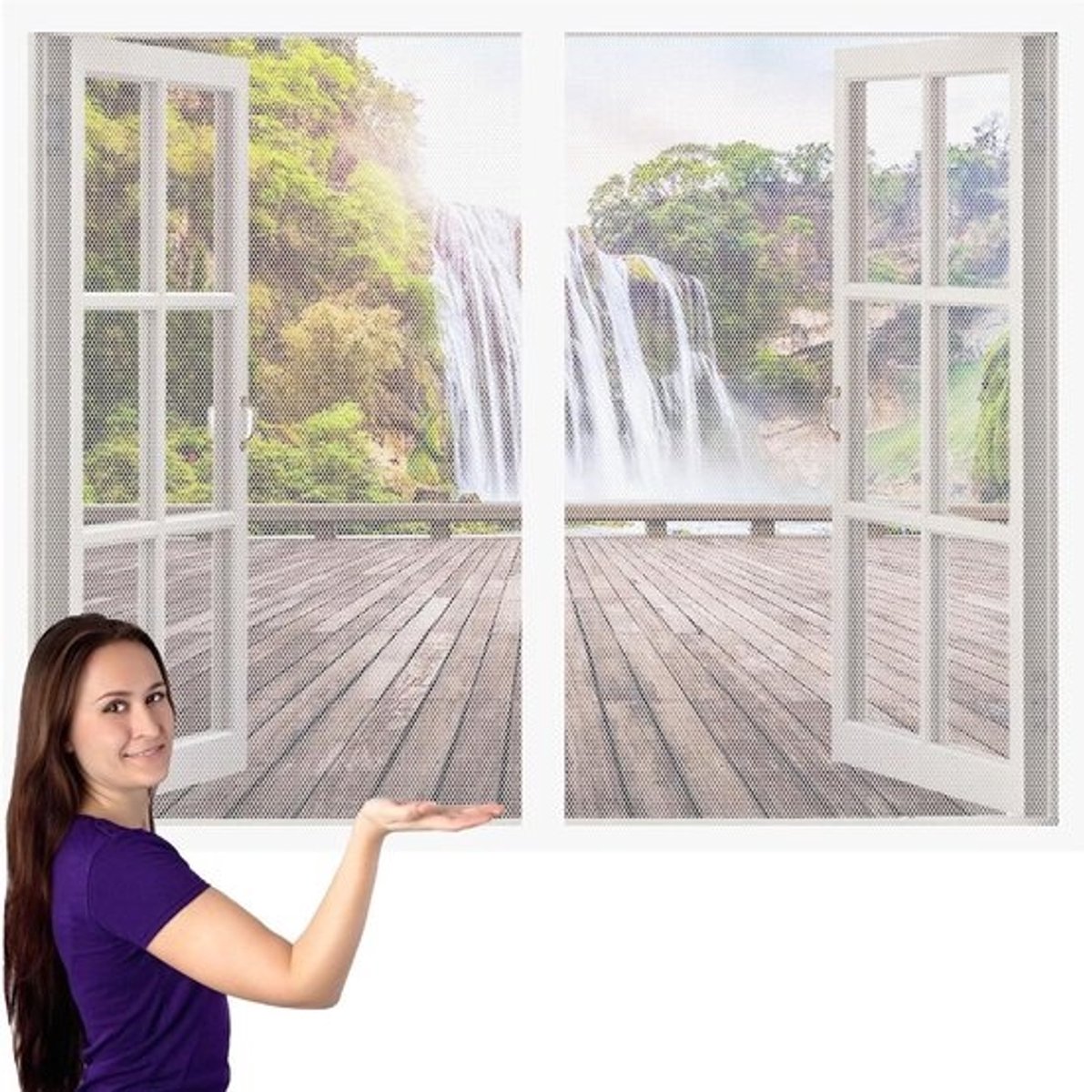 Magnetisch Hor - Vliegenraam Scherm - Insecten Buiten Houden - Zelfsluitend Met Magneten - 126x174 cm - Wit