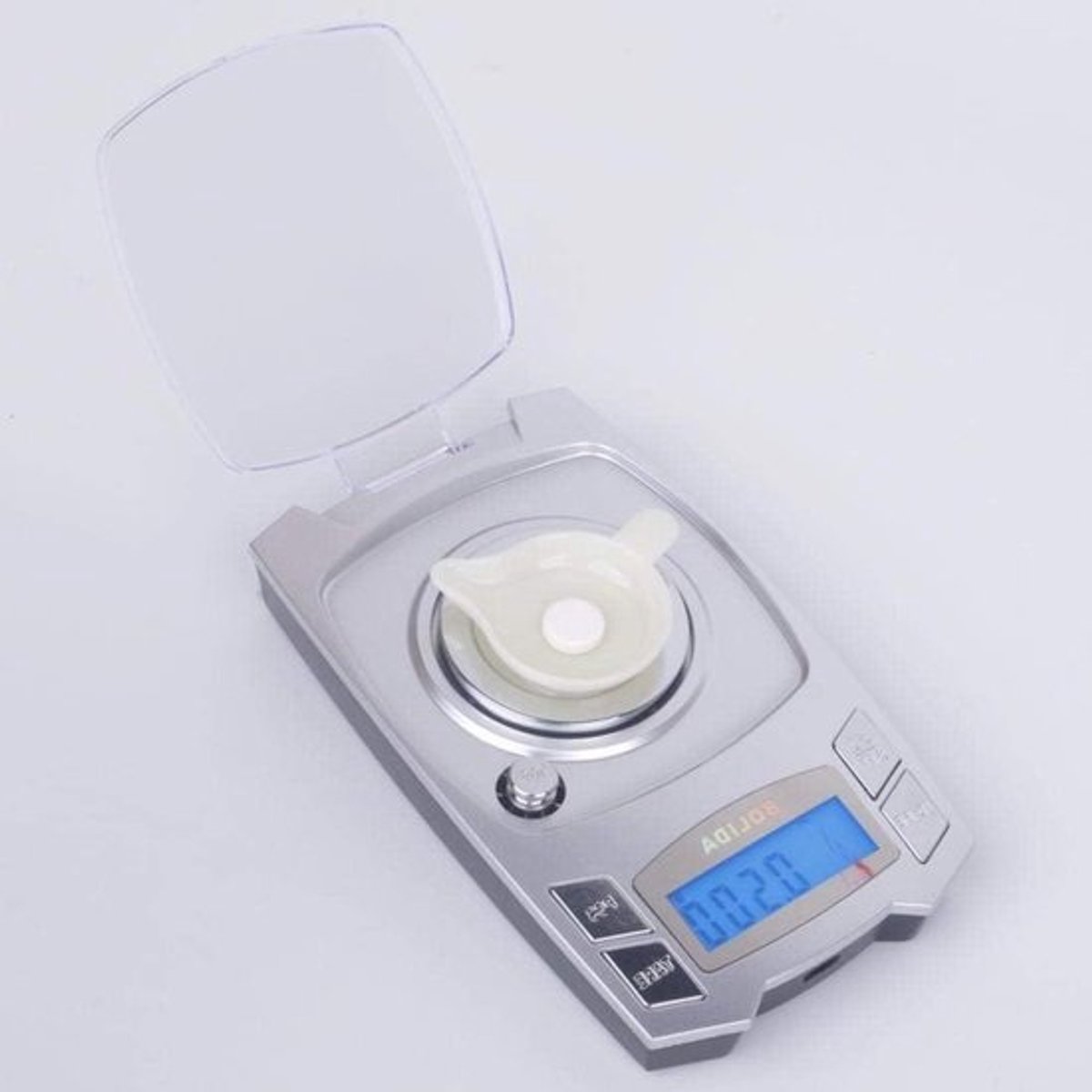 Miniatuur Elektronische Weegschaal - Precisie Keuken Weegschaal Milligram - Nauwkeurig Afwegen - Hoge Precisie 0.001g - 100g - Zilver