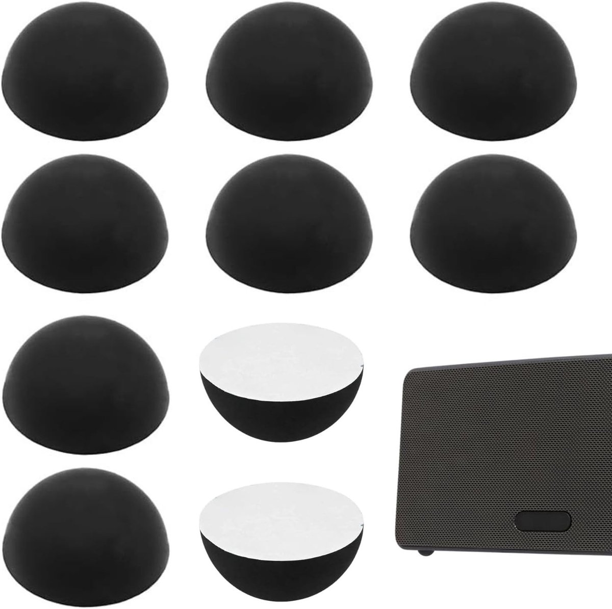 Set van 10 Zelfklevende Siliconen Rubber Voetjes 19mm Halfronde Demper voor Vibration Demping, Antislip Pads voor Speakers, Subwoofers en Meubels