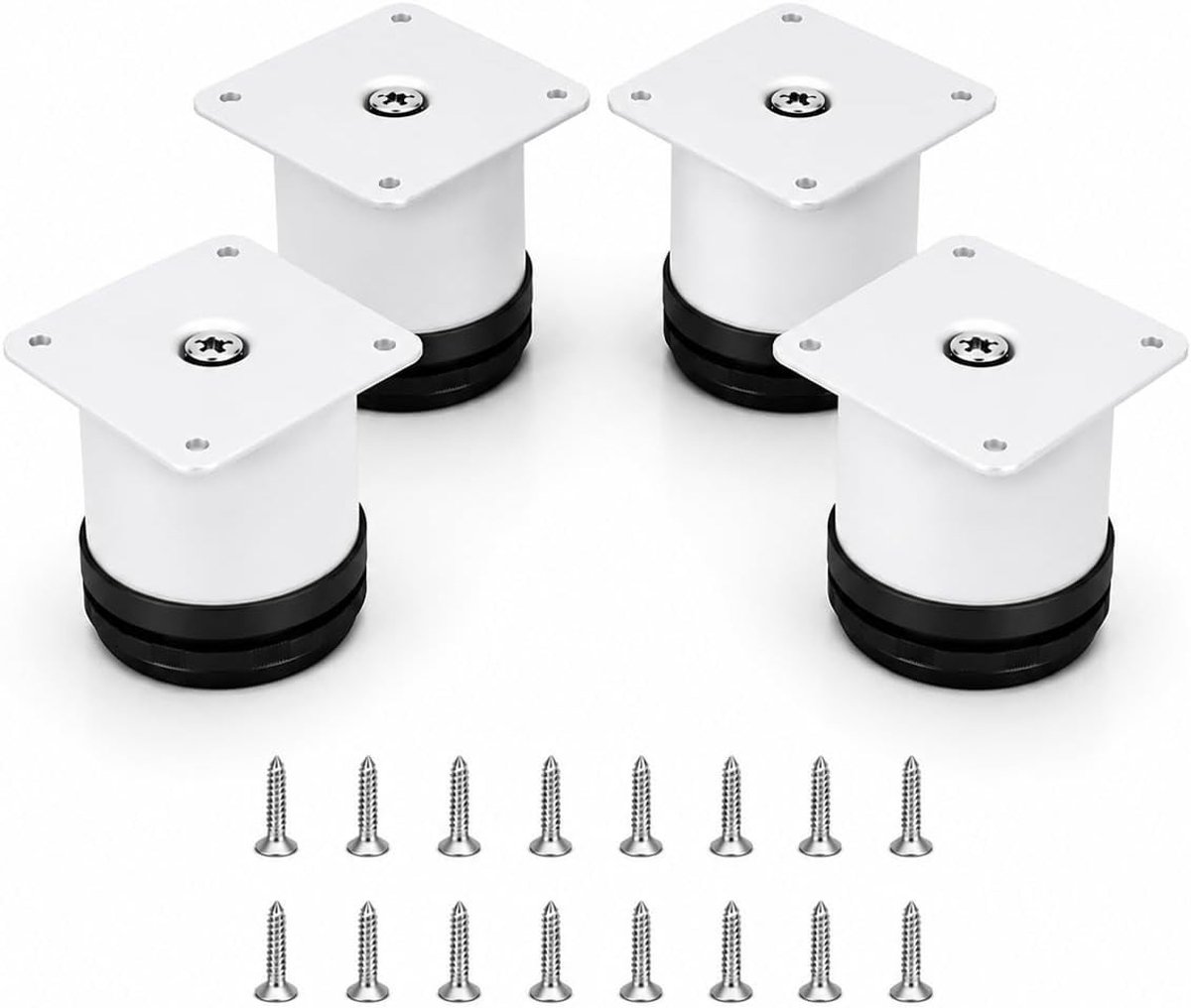 Set van 4 verstelbare spatas voor meubels, nachtkastjes, bureaus en keukenkasten - Hoogte instelbaar van 60-75 mm, inclusief roestvrijstalen schroeven