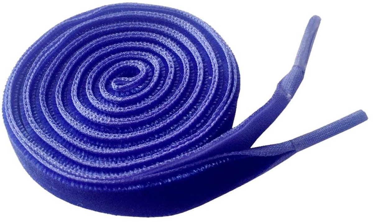 Fluwelen Platte Schoenveters - Donkerblauw 140 cm