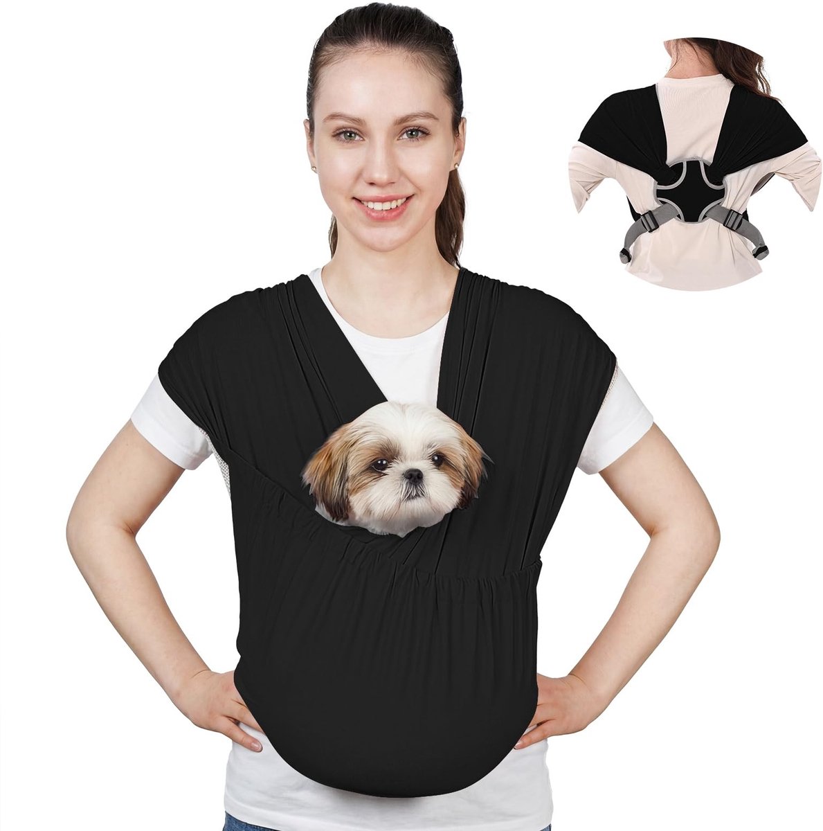 Hondendraagtas voor Puppy - Zwart - M