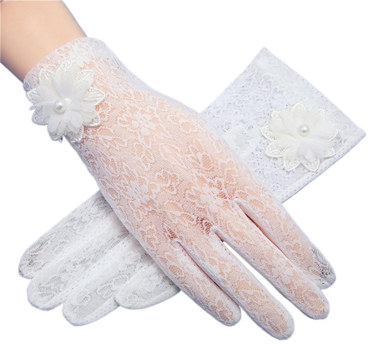 Zonnebrandhandschoenen voor Vrouwen - Antislip en Bloemenpatroon