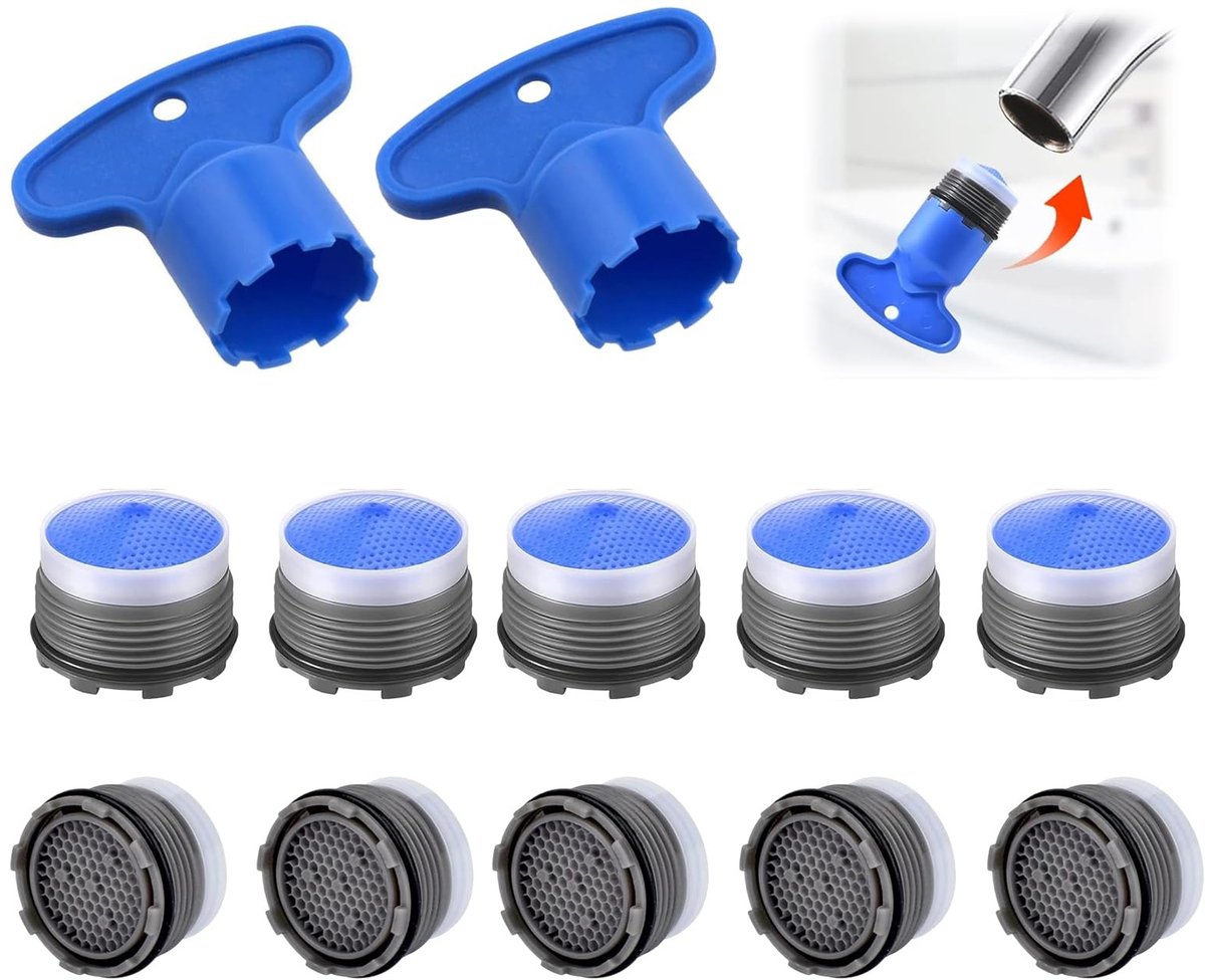 Faucet Aerator Set - 10 Stuks - M18.5 Flow Regulator met 2 Sleutels