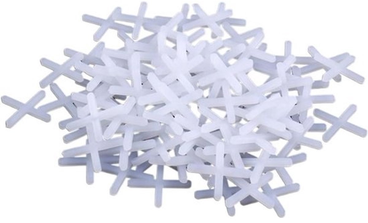 Tegel Levelling Systeem - Tegeldistributie Kruisjes - Nauwkeurig Tegels Plaatsen - Herbruikbaar PP Materiaal - 1-3 mm - Wit