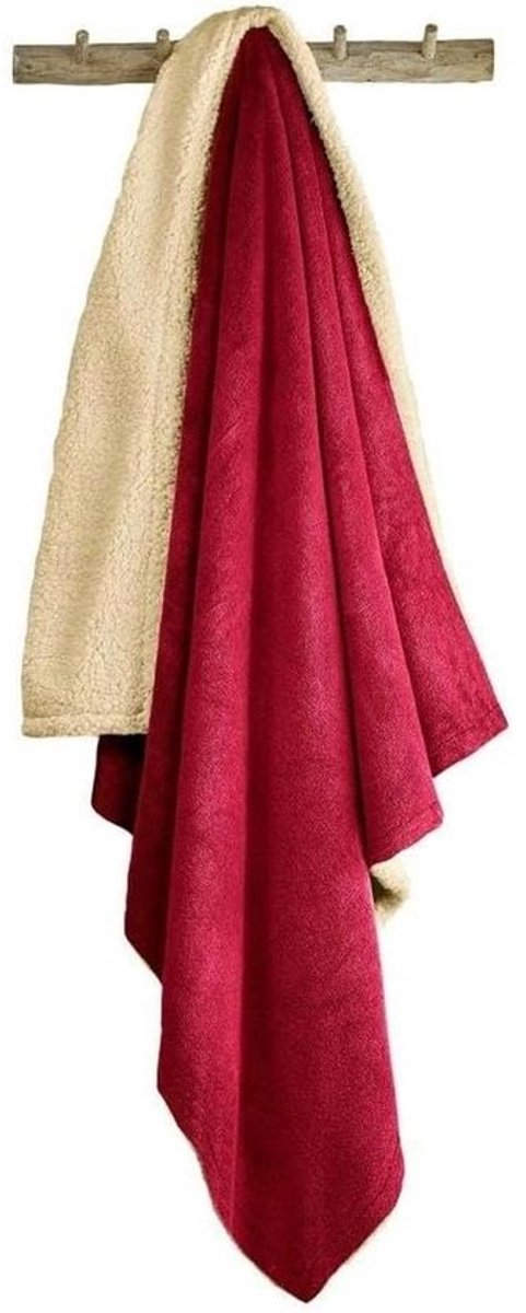 Plaid - Deken Sprei - Woonkamer Aankleden - Zacht Micro-Fleece - 220 x 240 cm - Rouge