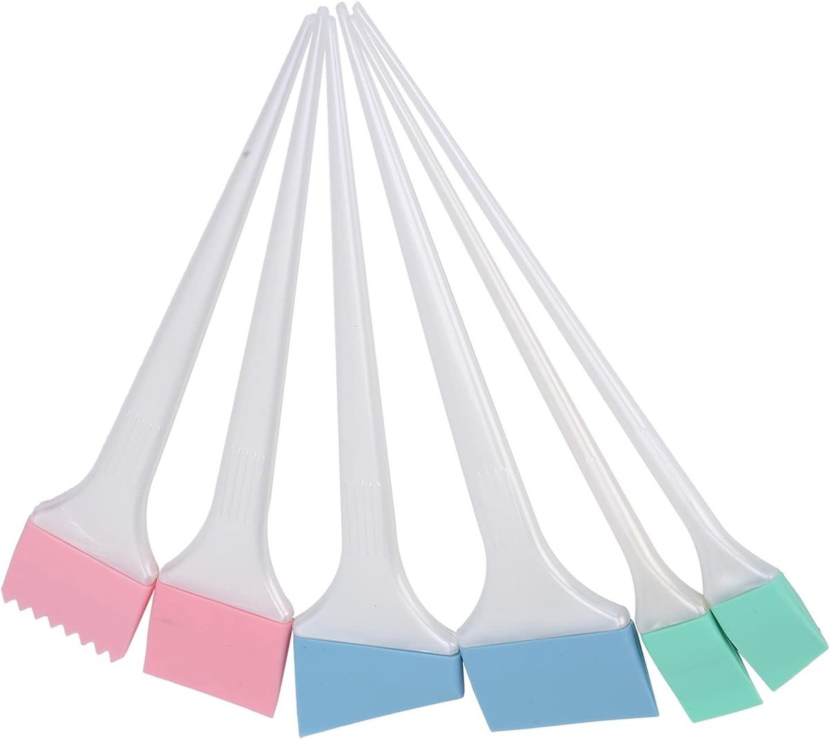 Set van 6 Haarverfkwasten in Diverse Maten - Professionele Haarverf Applicators voor Thuis en Salongebruik, Ideaal voor Haarverf en Bleken