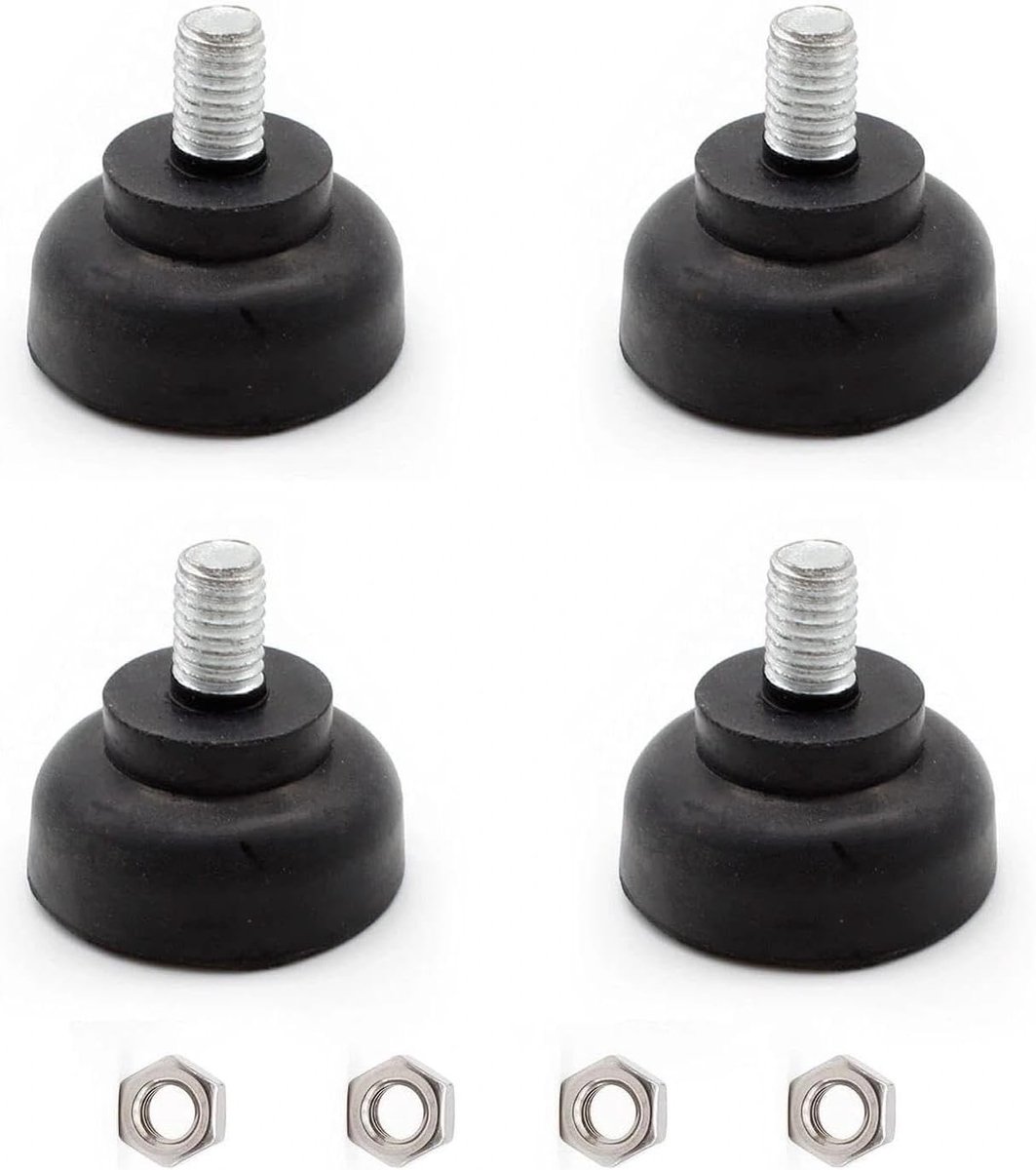 4 Stuks M8 Rubber Buffers met 4 Moeren - 35 mm Vibration Dampers voor Meubels, Tafels en Kasten