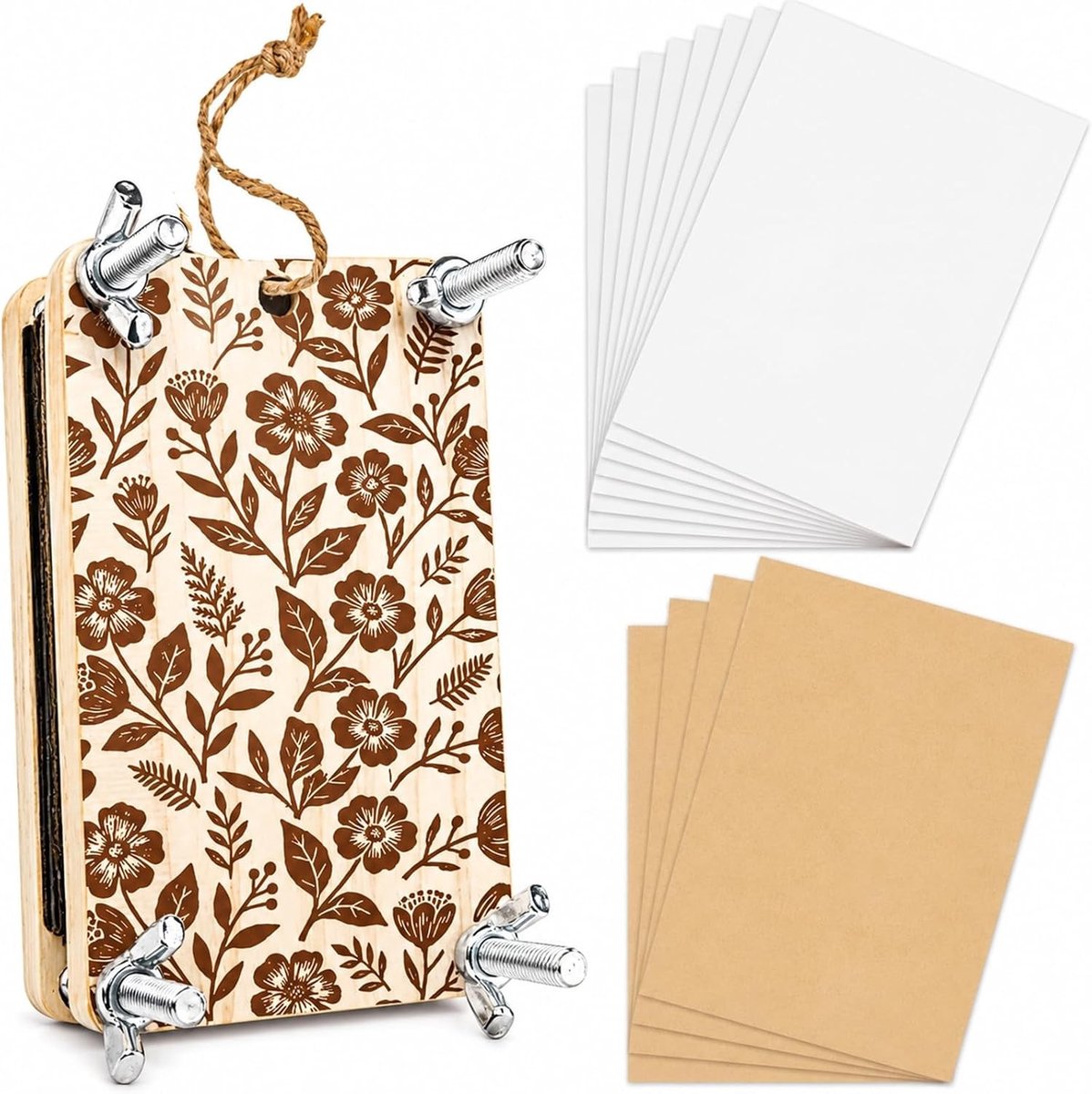 Mini Bloemenpers Set van 4 Lagen, Rectangulaire Plant Pers voor DIY Creaties en Bladeren Bewaren, 6.3x10cm