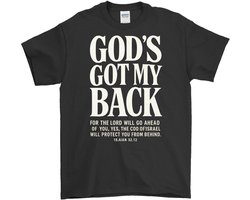 Christelijk Shirt – GOD'S GOT MY BACK – Geloof Outfit – Unisex T-Shirt voor Dames & Heren – Origineel Cadeau