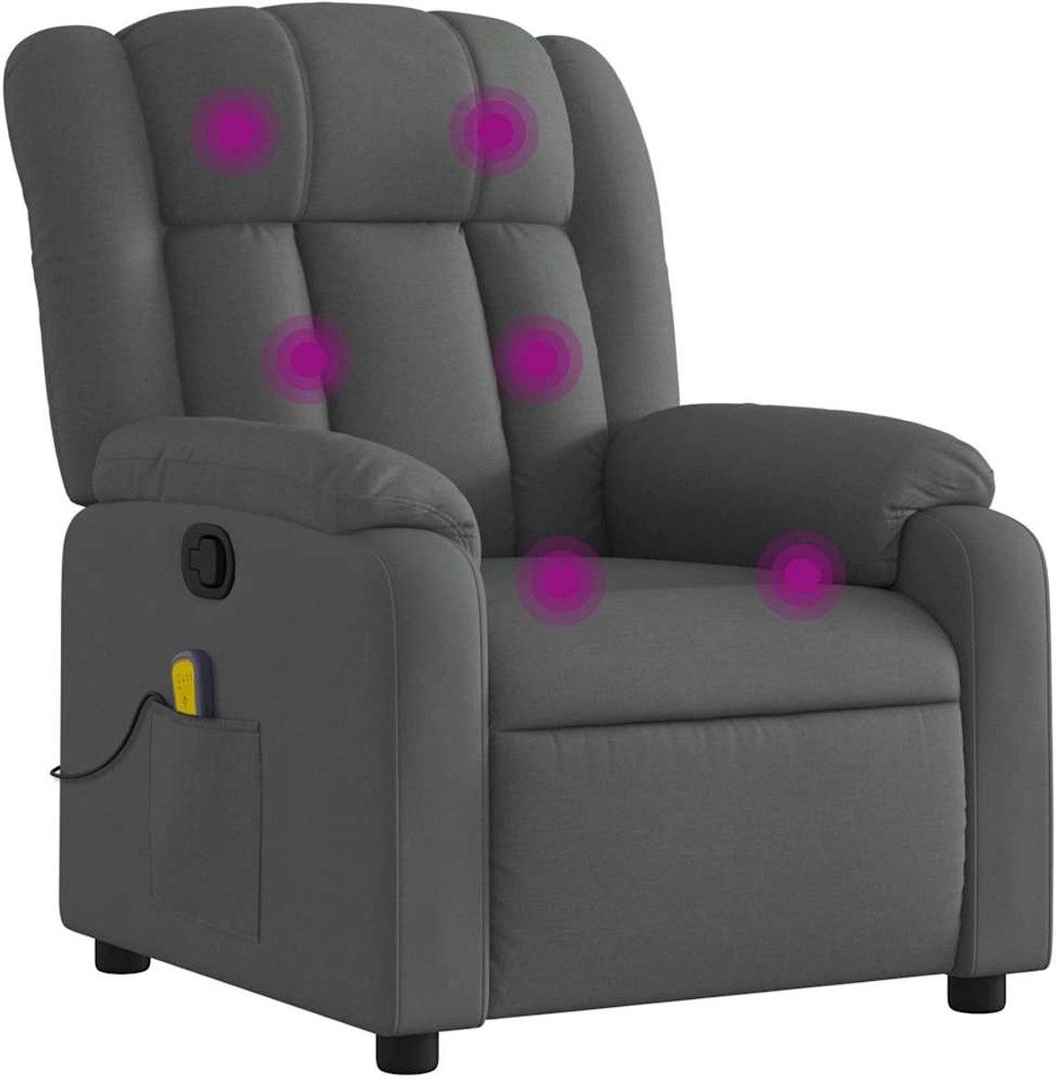 vidaXL Massagestoel - in - donkergrijze - stof Donkergrijs