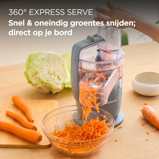 Compacte Keukenmachine - Alles in één - Maaltijden Bereiden - Direct op bord snijden - 1.3 Liter Kom - Zilver — afbeelding 5
