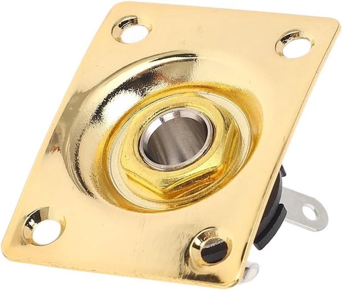 Compacte vierkante outputplaat voor elektrische gitaar en bas met schroeven, geschikt voor Telecaster modellen, goudkleurig en lichtgewicht