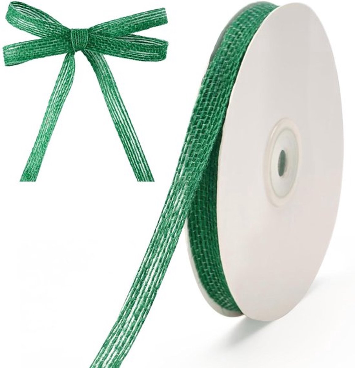 20 Yards Kerstlinten: 10mm Groene Jute Lint voor Feestdagen, Bruiloften, Cadeaus en Creatieve Projecten