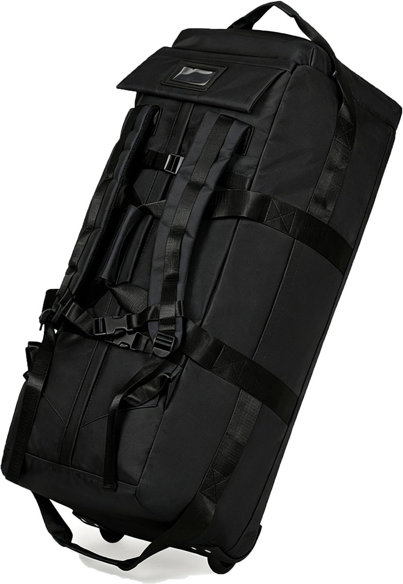 SnelShoppen - 3-in-1 reistas met wielen, 75 liter, 80 x 30 x 33 cm, reisrugzak met organizer, waterdicht, schoenenvak, robuuste Oxford stof, zwart, id
