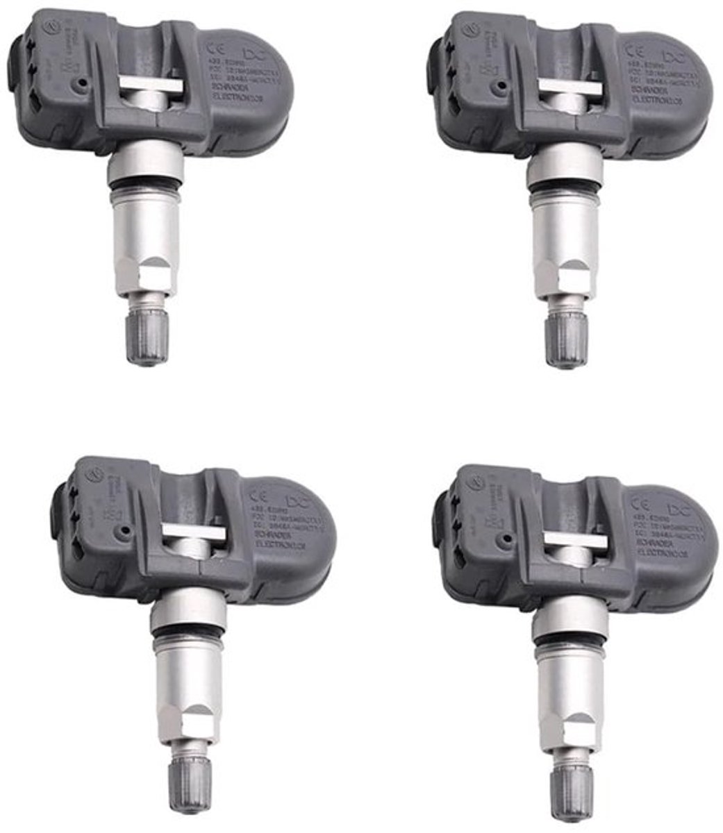 Bandenspanningssensor 433MHz - Compatibel met D0d*ge/J*e/ep - 4 stuks - Grijs/Zilver - Slijtvast materiaal - TPMS-sensor