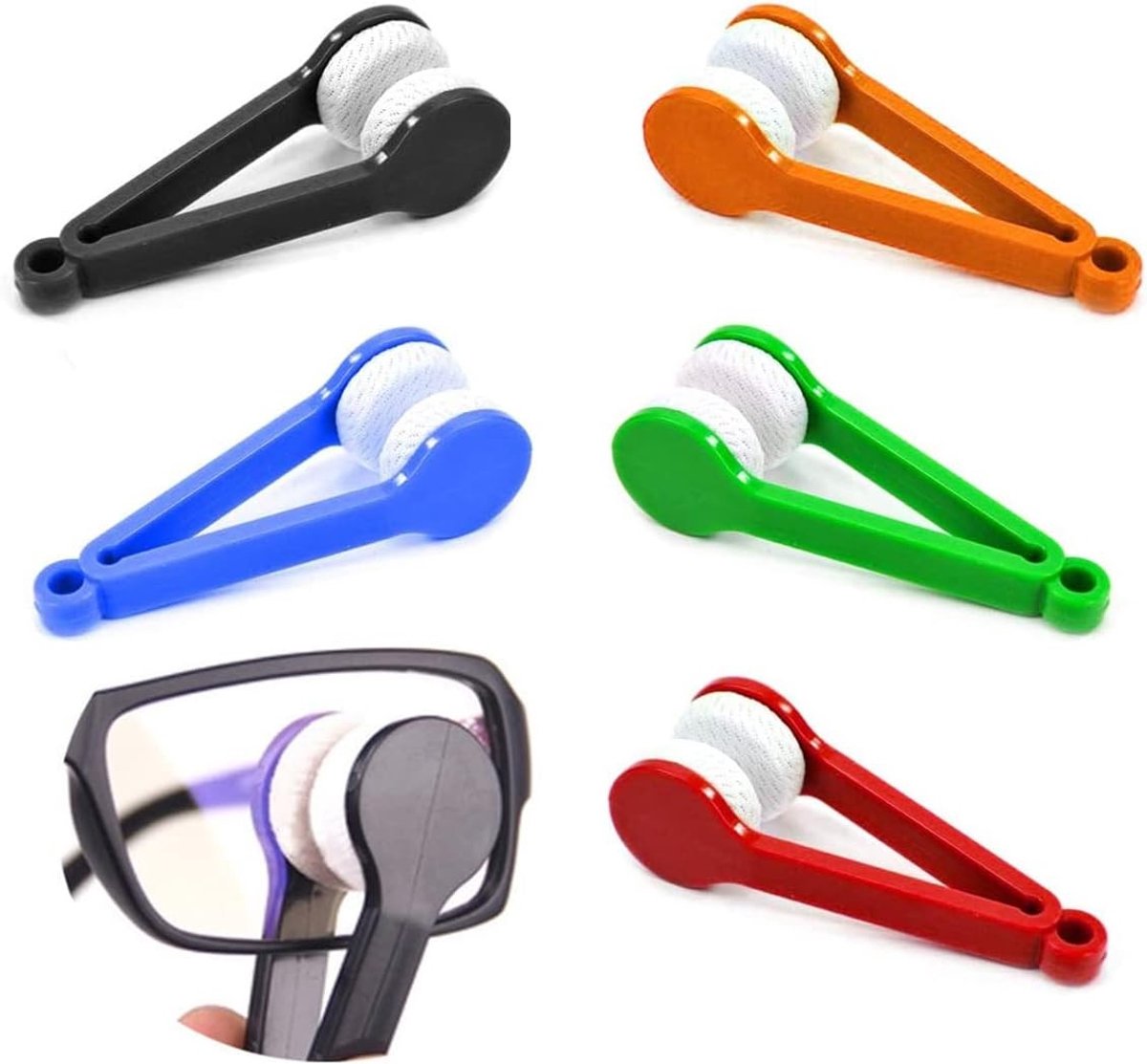 5 Delen Mini Brillenborstel Set - Draagbare Microfiber Borstels voor Brillen en Zonnebrillen, Schoonmaaktools voor Optimale Reiniging