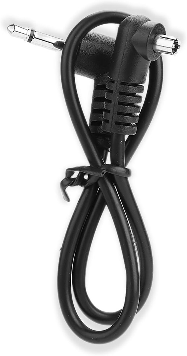 SnelShoppen - Sync Kabel 3,5mm naar mannelijke PC Sync Kabel 30 cm - Duurzame Flitskabel met Schroefvergrendeling, Compatibel met Flits & PC Kabels
