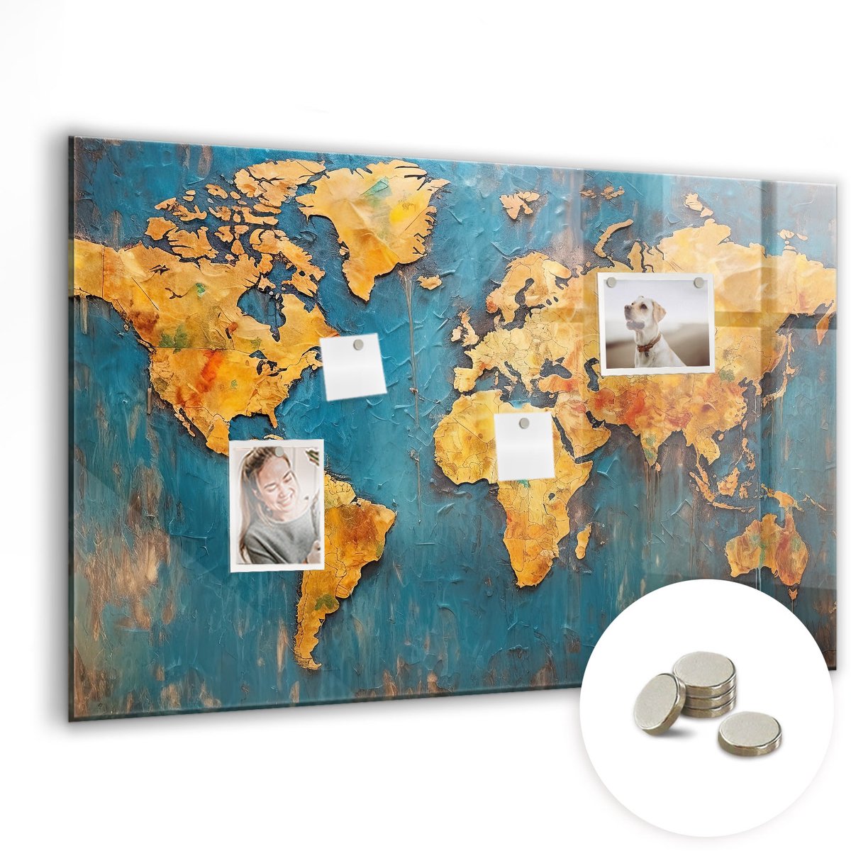 Coloray Glazen Magneetbord - Magnetisch Bord Boslandschap - 90x60 cm - Veelkleurig Magneetbord - Magnetic Board - Woonkamer Decoratie