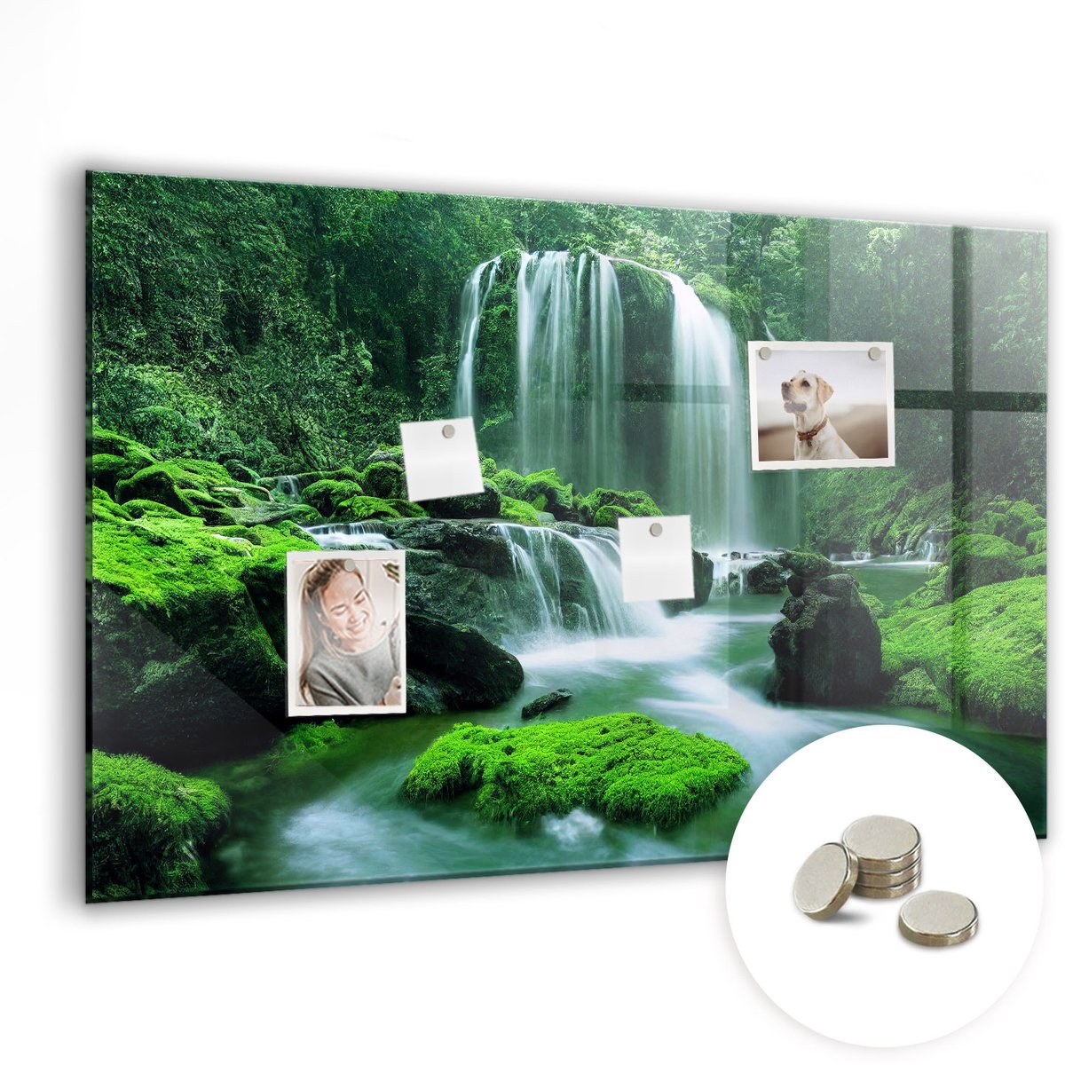 Coloray Glazen Magneetbord - Magnetisch Bord Abstract landschap - 90x60 cm - Groente Magneetbord - Magnetic Board - Wanddecoratie