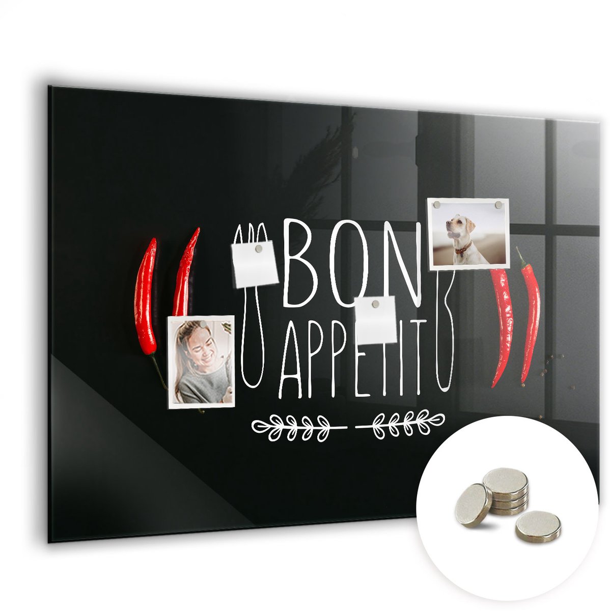 Coloray Glazen Magneetbord - Magnetisch Bord Rooster - 100x70 cm - Veelkleurig Magneetbord - Magnetic Board - Magnetisch Wandbord