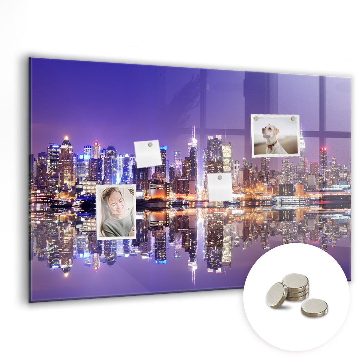 Coloray Glazen Magneetbord - Magnetisch Bord Bamboe stokken - 90x60 cm - Veelkleurig Magneetbord - Magnetic Board - Glazen Magneetbord