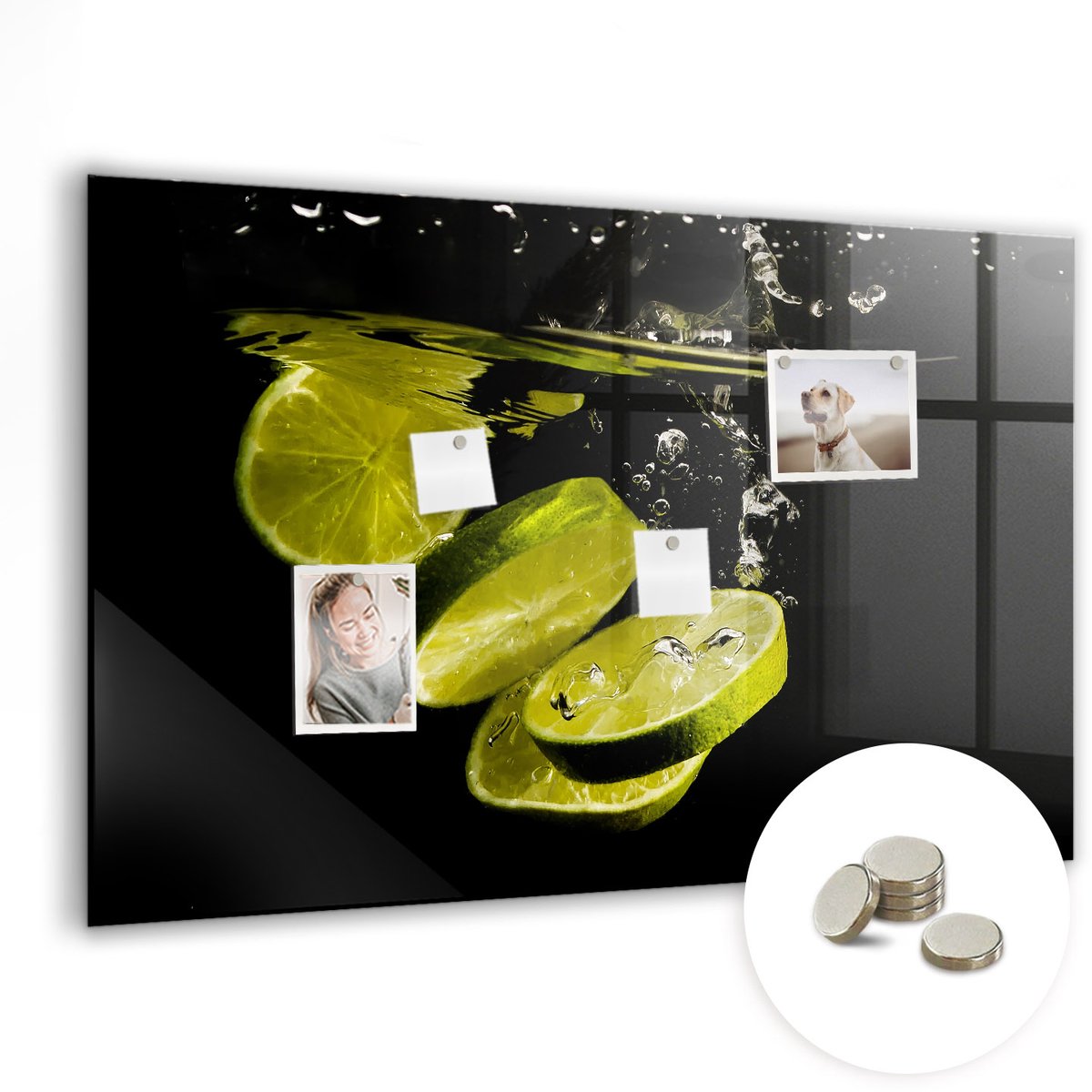 Coloray Glazen Magneetbord - Magnetisch Bord Groene groenten - 90x60 cm - Groente Magneetbord - Magnetic Board - Keuken Decoratie