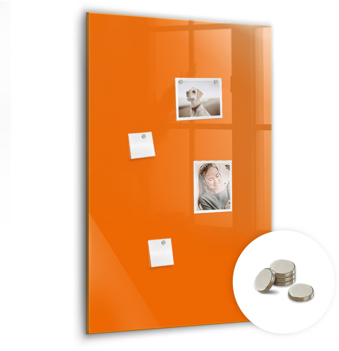 Coloray Glazen Magneetbord - Magnetisch Bord Herfstgroenten - 60x90 cm - Oranje Magneetbord - Magnetic Board - Keuken Decoratie