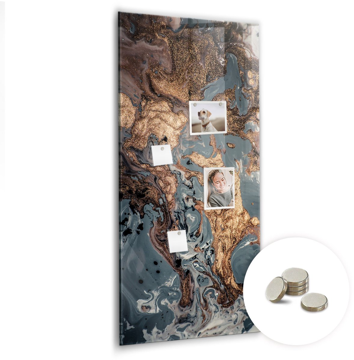 Coloray Glazen Magneetbord - Magnetisch Bord Bloemenpatroon - 60x120 cm - Veelkleurig Magneetbord - Magnetic Board - Woonkamer Decoratie