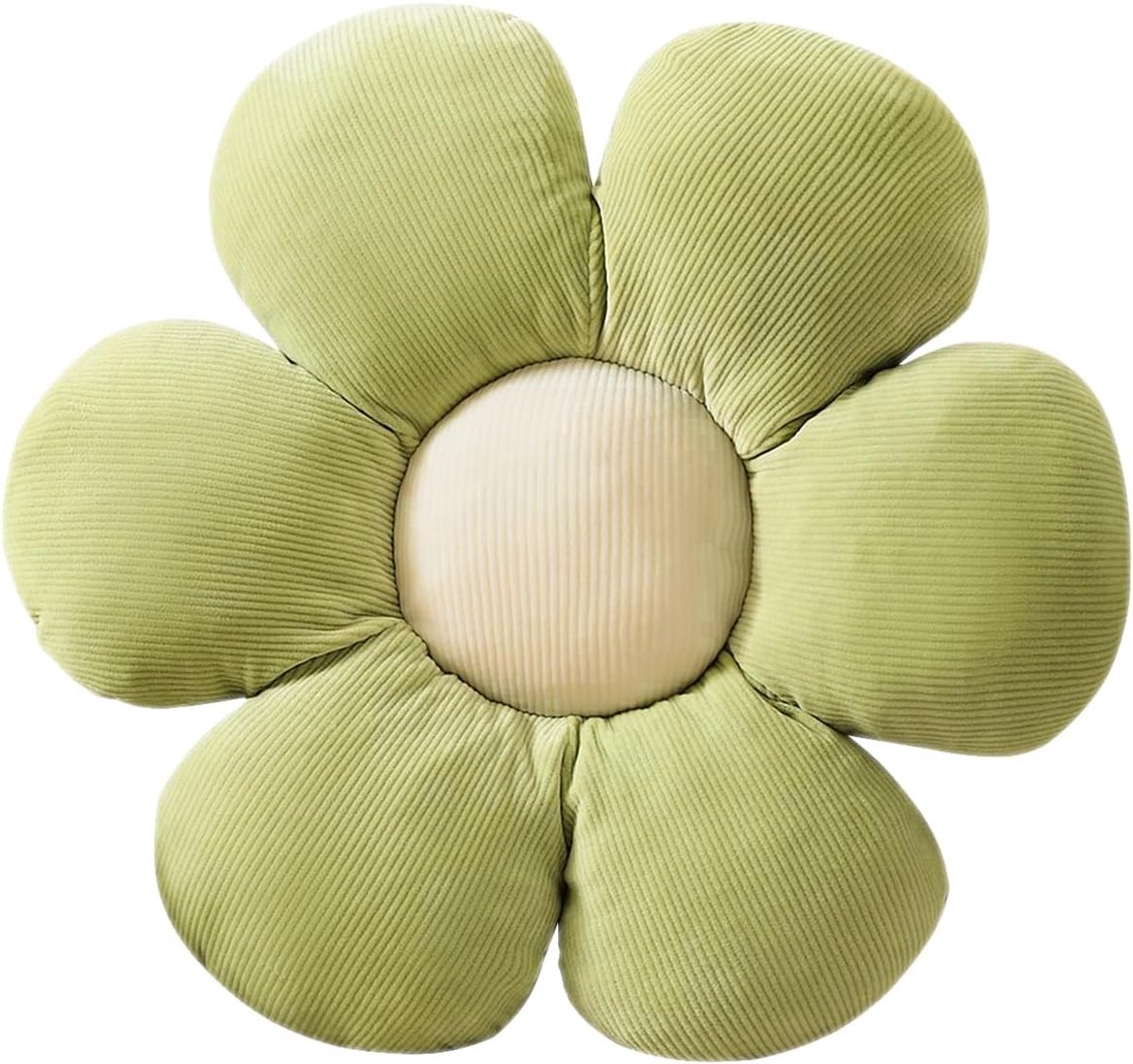 SnelShoppen - 1 Stuk 60 cm Bloem Kussen Vloermat Deco Kussen Stoelkussen Sierkussen Covers Kamerdecoratie Pluche Kussen (Groen & Wit)