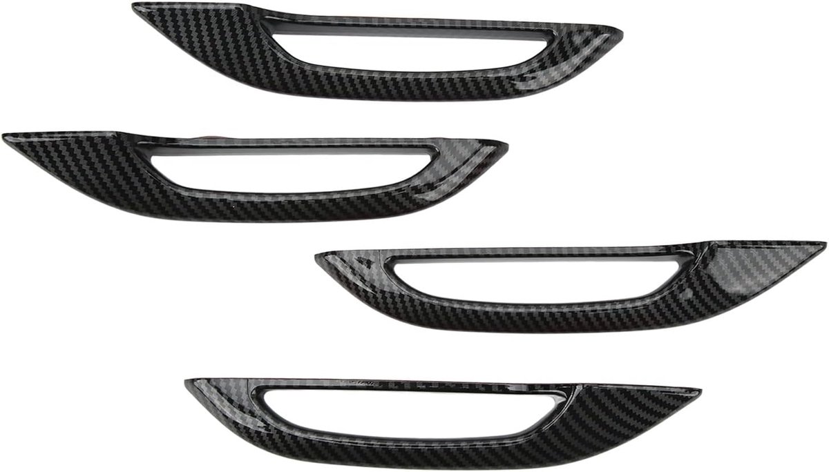 SnelShoppen - 4 Stuks Auto Deurgreep Beschermhoes, Anti-Vorst, Carbon Fiber Stijl, Eenvoudige Installatie, Voor Diverse Auto's