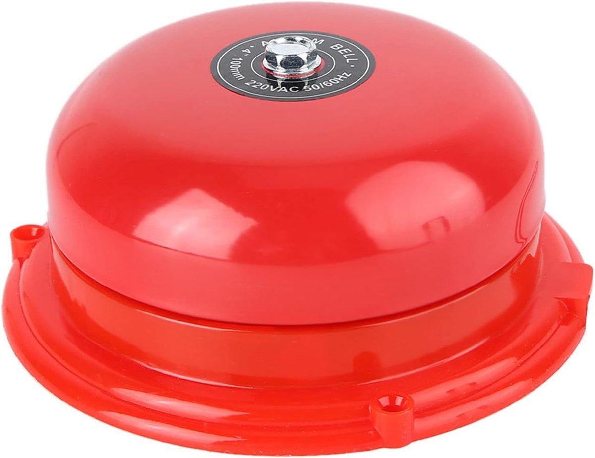 SnelShoppen - 100dB Elektrische Bel met Hoog Volume, 4 Inch RVS Brandbeheersing Interne Slag Type Bel voor Nood Evacuatie voor School en Station 12V/2