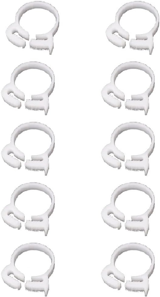 SnelShoppen - 10 Stuks Grijp Slangenklemmen, Zware Kwaliteit Snelle Dubbele Snap-Grip Kunststof Slangenklemmen, Verstelbare Ratchet Slangclip voor Ver