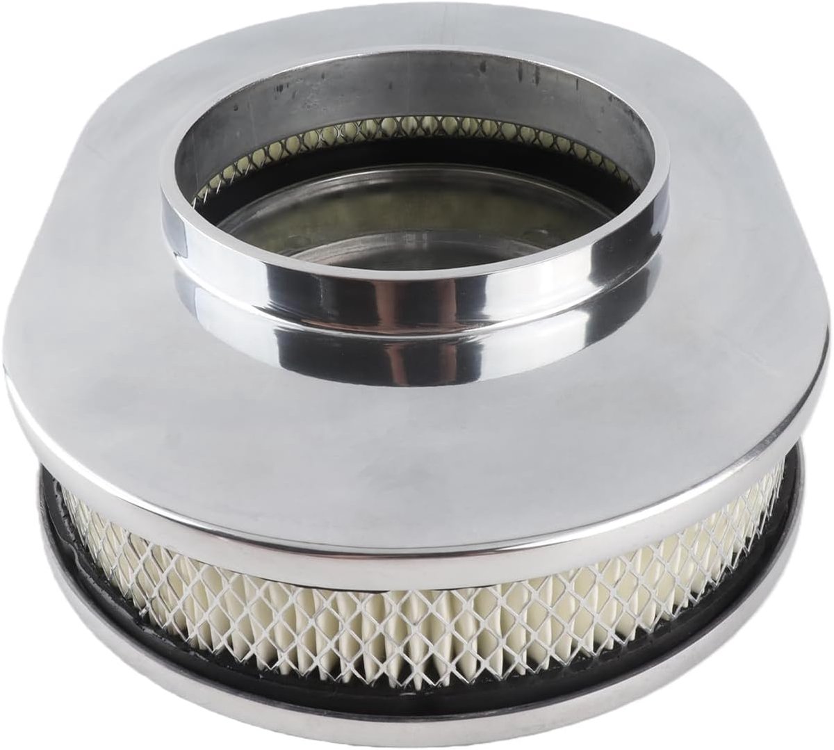 SnelShoppen - 12 Inch Wasbare en Herbruikbare Auto Luchtfilters voor Carburateurs, Aluminium Legering Ovalen Stijl Hot Rod Vervangingsfilter