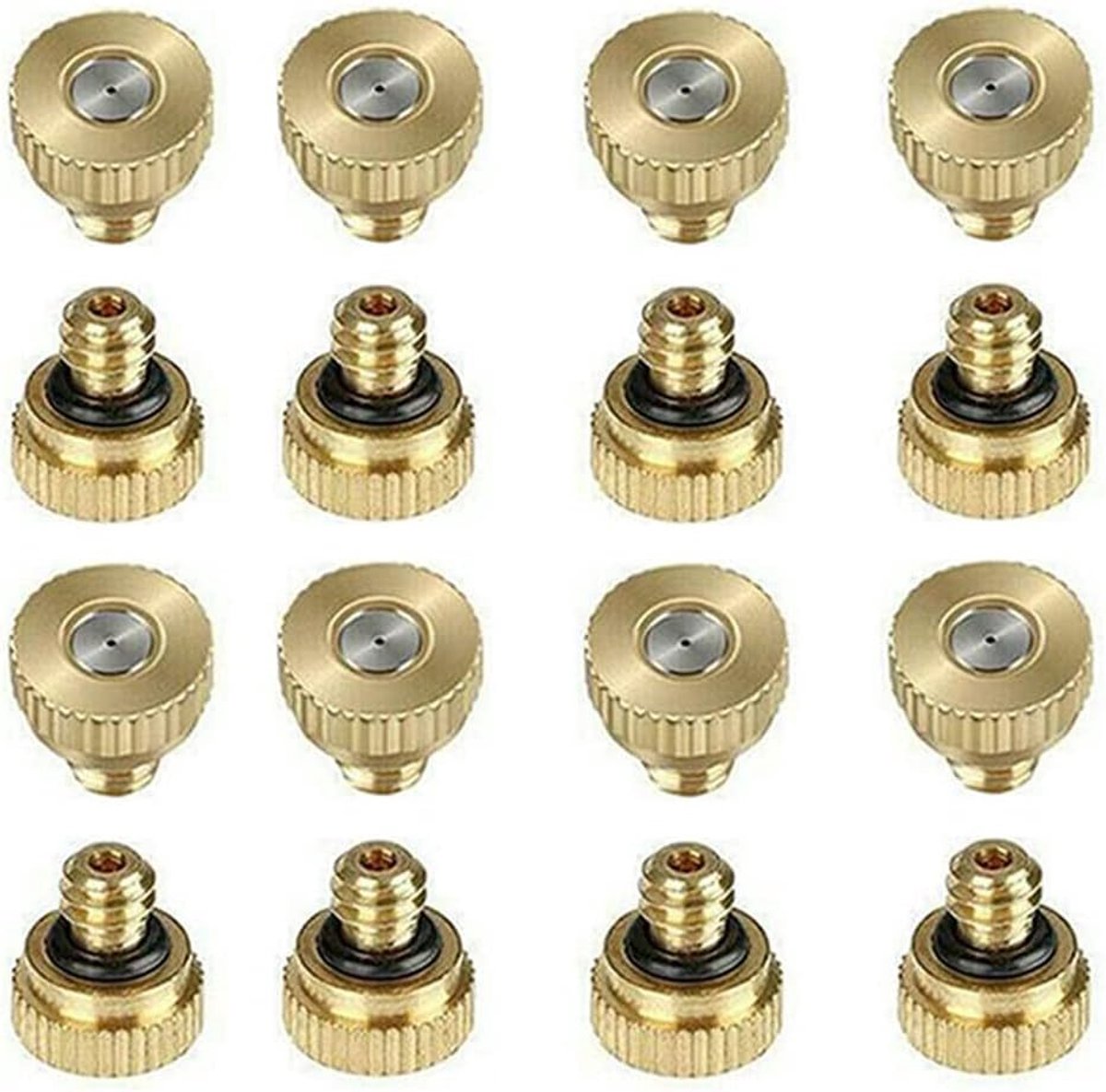 SnelShoppen - 5D8P Spray Nozzle - Hoge Kwaliteit Atomizer Spuitmond - Messing met Roestvrij Staal Gaten - Duurzaam en Efficiënt - Tuin, Keuken, Campin