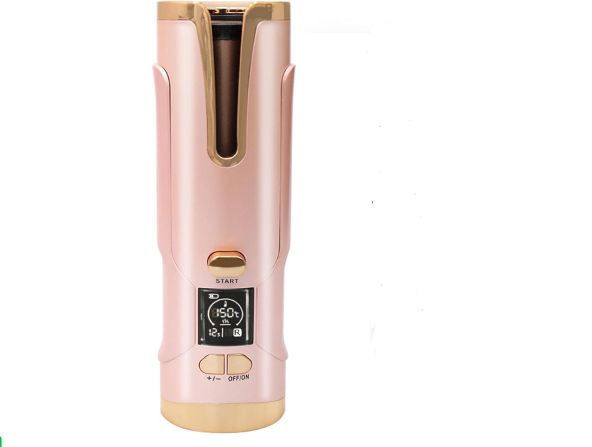 Automatische draadloze krultang, Type-C oplaadbaar, 20 mm voor vrouwen (kort/lang haar), batterij met hoge capaciteit 5200 mAh, 6 temperatuurniveaus (150-200 °C).