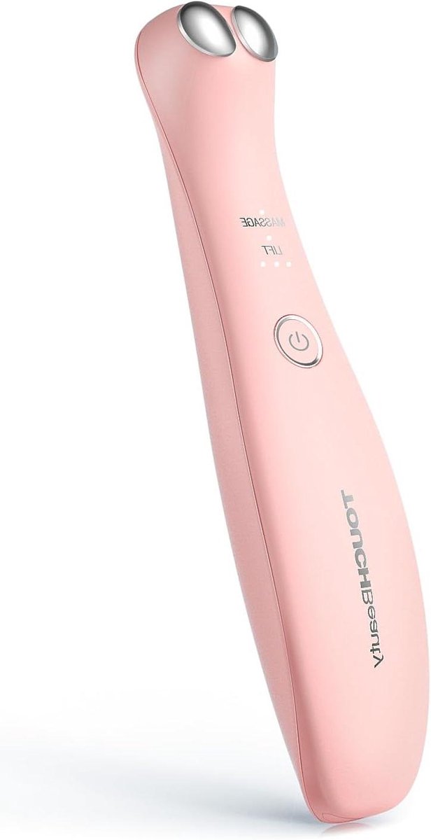 Oogmassageapparaat - Gezichtsverzorger - Huidverjonging - 3-in-1 technologie - 2.5 x 1.5 x 15 cm - Roze
