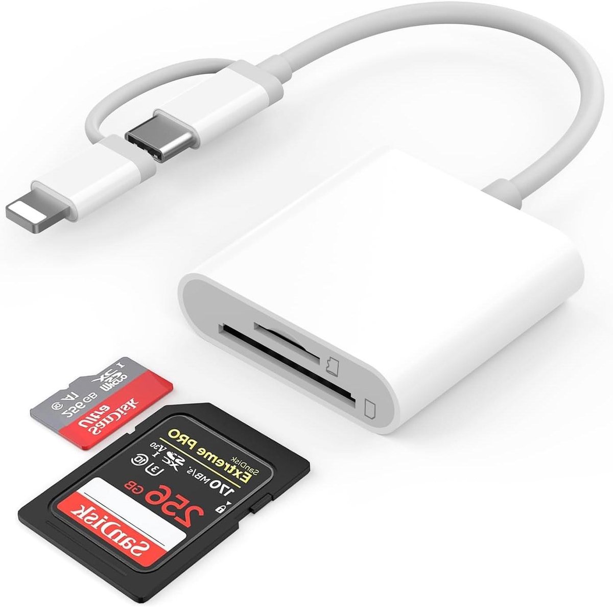 SD Kaartlezer - USB C Lezer - Bestanden Overzetten - Plug and Play - Tot 256GB - Zwart
