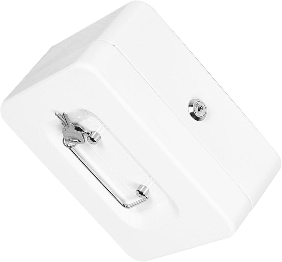 Brandwerende Kluis - Metalen Opbergdoos Sleutelkast - Waardevolle Spullen Opslaan - Vuurbestendig Metaal - 25x20x9 cm - Wit