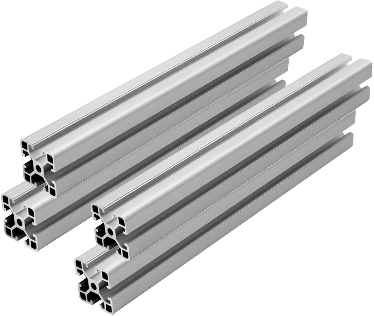 SnelShoppen - 4040 Aluminium Profiel 400mm, Zilver (4 stuks/pack) T-Slot Aluminium, Europees Standaard voor 3D Printers, CNC en Laser Graveermachines
