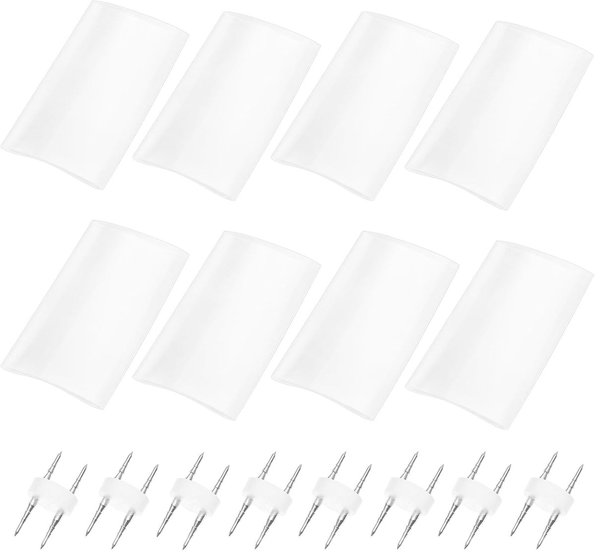 SnelShoppen - 8 Paar Verlichting Connectoren voor 2 Draad Installatie met Krimpkous voor 2-Pin RGB LED Lichtstrips voor 13mm Diameter Slingerlichten