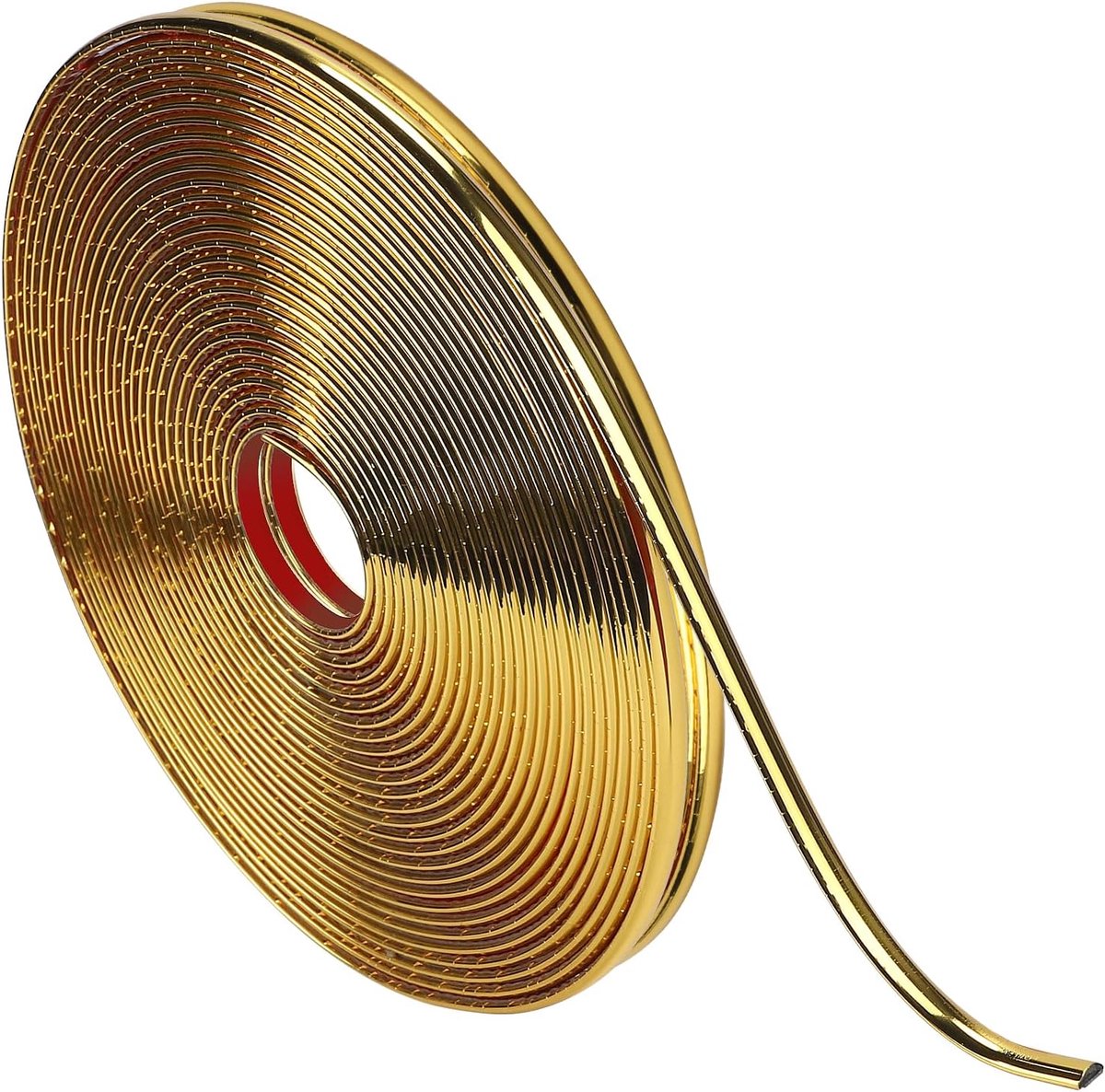 SnelShoppen - 8 mm x 20 m Flexibele Decoratieve Lijmstrip Goud Glanzend Smal Zelfklevend voor Decoratie, Spiegelrand, Wand, Deur, Plafond, Tegels