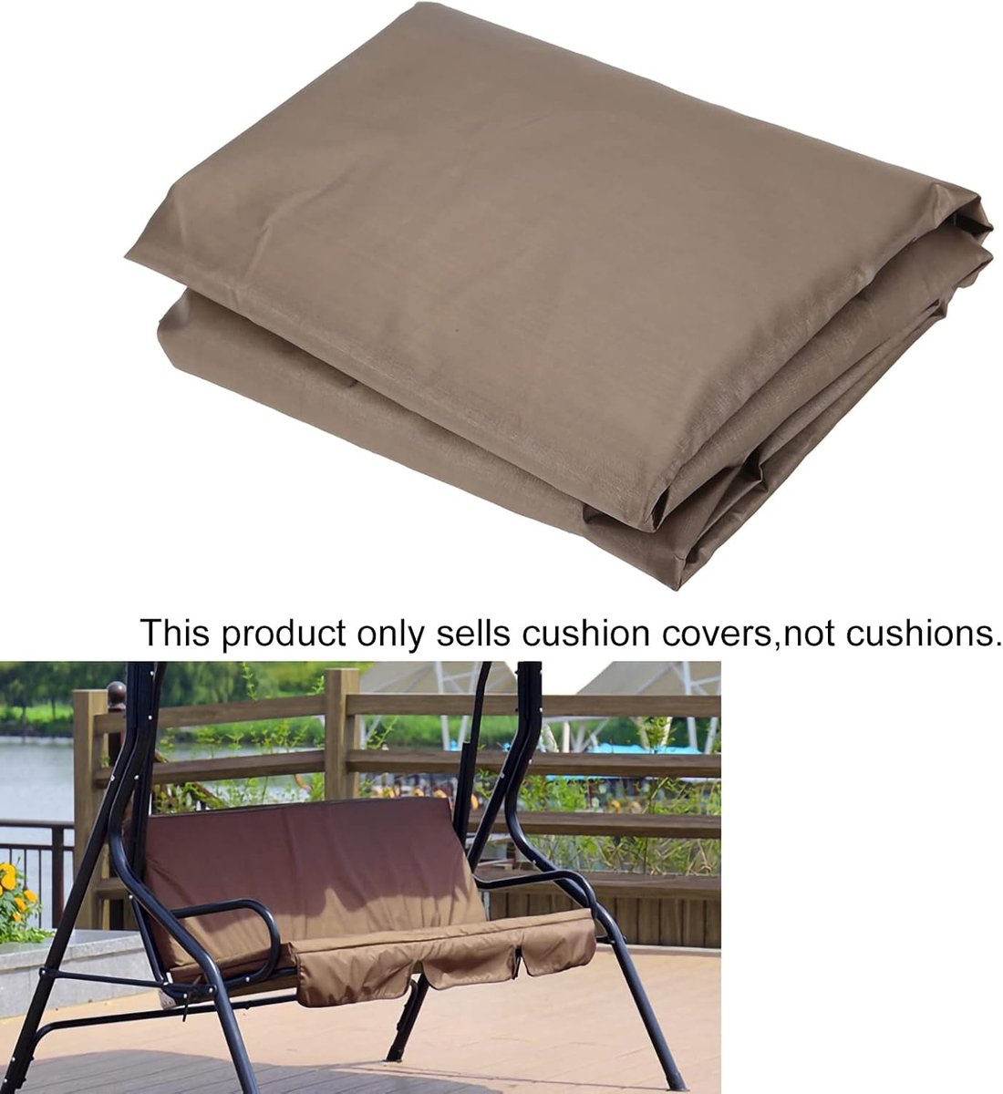 SnelShoppen - Swing Kussenhoes, Waterdichte Polyester Taffeta Tuinbank Kussenhoes voor 3-Zits Schommel, Bescherming voor Tuin, Balkon, Camping