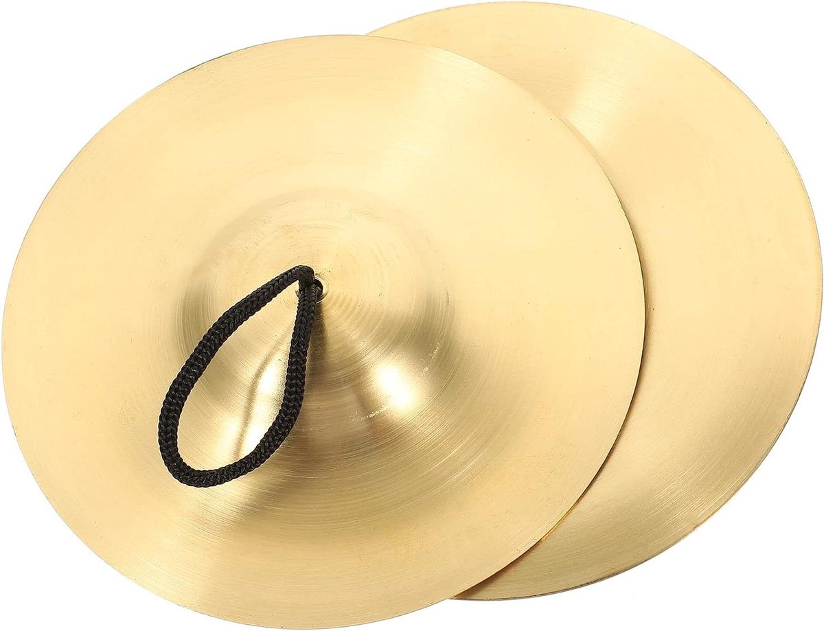 Kinder Vingerbekkens - Muziekinstrumenten Dans - Buikdans Muziekeducatie - Helder Geluid Duurzaam - 15 cm - Gouden