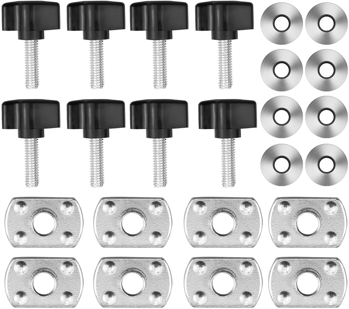 SnelShoppen - Universele Bouten voor Hardtops, Snelle Ontgrendelingsset met Duimschroef en Moer, Geschikt voor Jeep Wrangler YJ TJ JK Unlimited Sahara