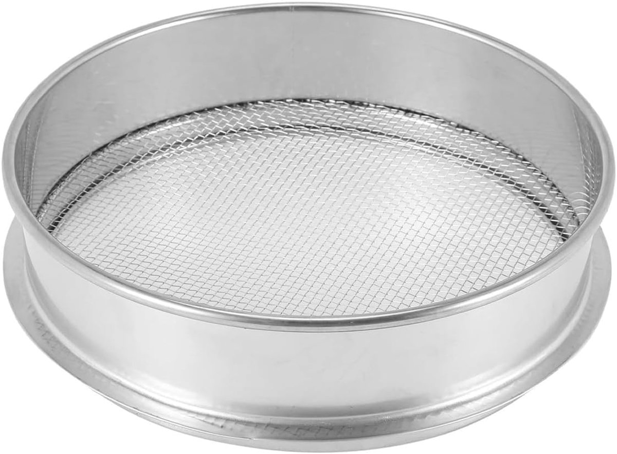 SnelShoppen - RVS 304 Tuinszeef 20cm - Zware Duurzame Grondzeef voor Compost, Zand, Grind - 3mm Gaasfilter - Tuin, Bouw, Voedselverwerking