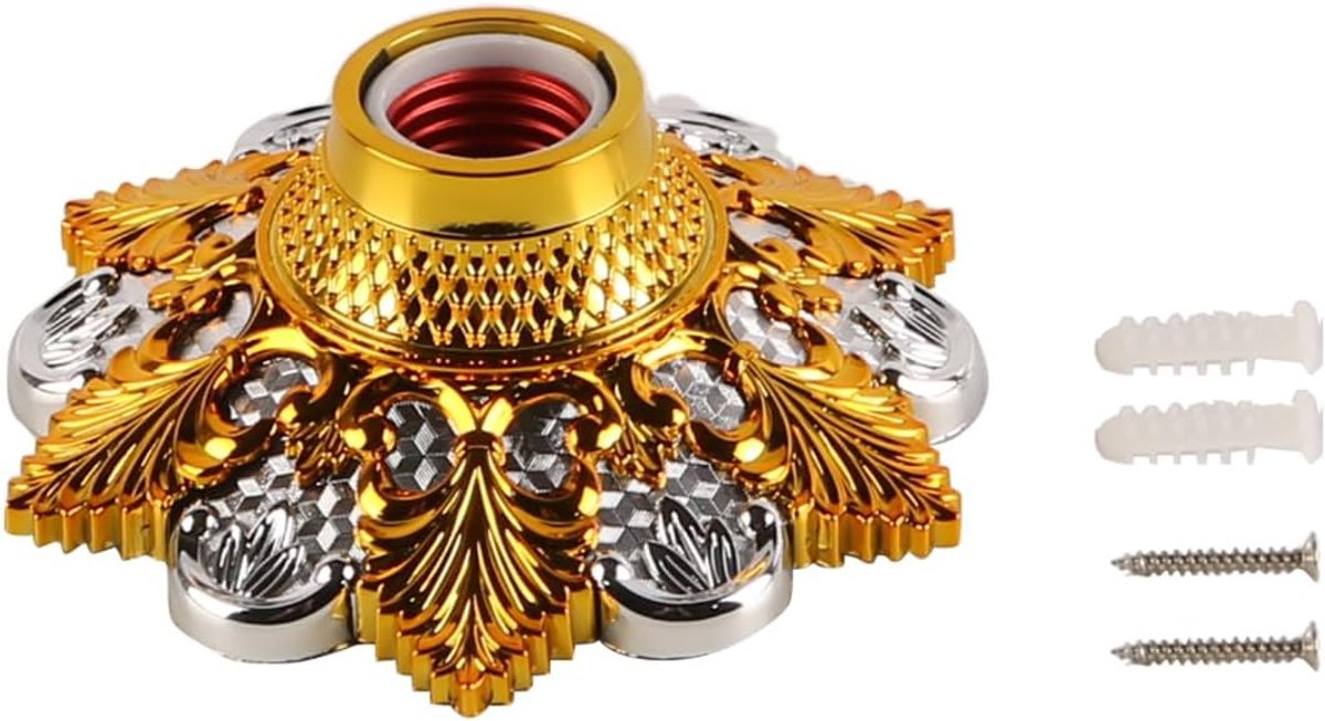 SnelShoppen - E27 Lampenfitting met Schroefbasis en Retro Emaille Patroon, Europese Stijl Lampenhouder voor E27 Lamp, Geschikt voor Keuken, Warm Wit